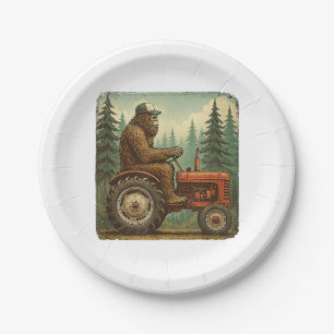 Funny Farmer Design Men Tractor Rancher Farm Dad Paper Plate