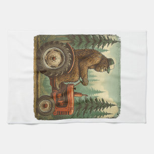 Funny Farmer Design Men Tractor Rancher Farm Dad Tea Towel