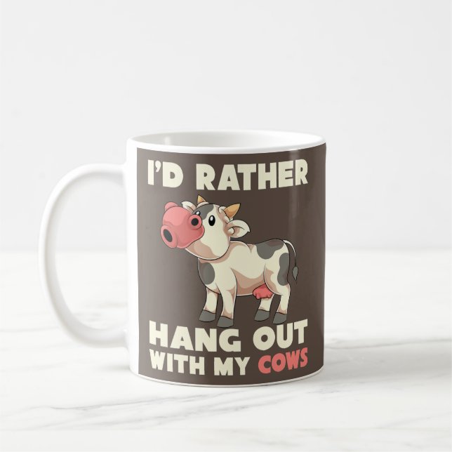 Funny Farmer Farm Animal Id Rather Hang Out With Coffee Mug (Left)