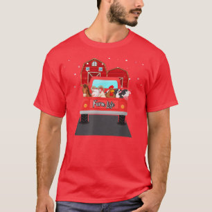 Funny Farmer life Cow Chicken Goat Farm Animal Vin T-Shirt