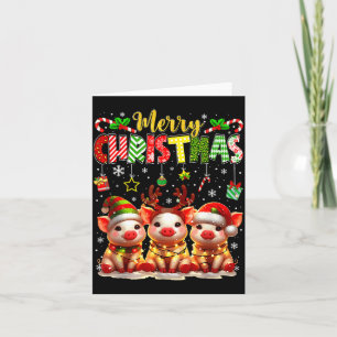 Funny Farmer Merry Christmas Reindeer Santa Gs Fam Card