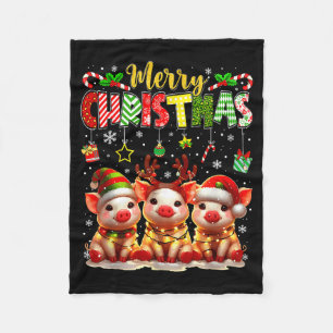 Funny Farmer Merry Christmas Reindeer Santa Gs Fam Fleece Blanket