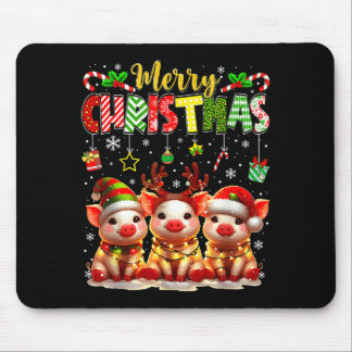 Funny Farmer Merry Christmas Reindeer Santa Gs Fam Mouse Pad