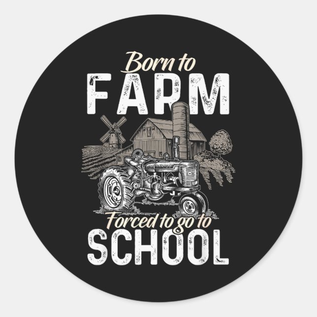 Funny Farmer Shirt Men Tractor Boys Tractor Lover  Classic Round Sticker (Front)