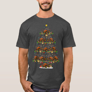 Funny Farmer Tractor Matching Santa Tractor Christ T-Shirt