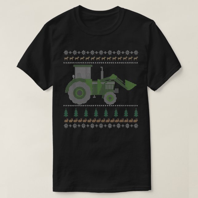 Funny Farmer Tractor Ugly Christmas Sweaters  (Design Front)