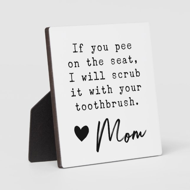 Funny Farmhouse Kid's Bathroom Sign Plaque (Front)