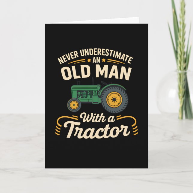funny Farming agriculture Never Underestimate  Card (Front)