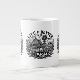 Funny Farming Life is Better On The Farm Farm Love Large Coffee Mug
