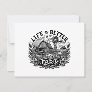 Funny Farming Life is Better On The Farm Farm Love Thank You Card