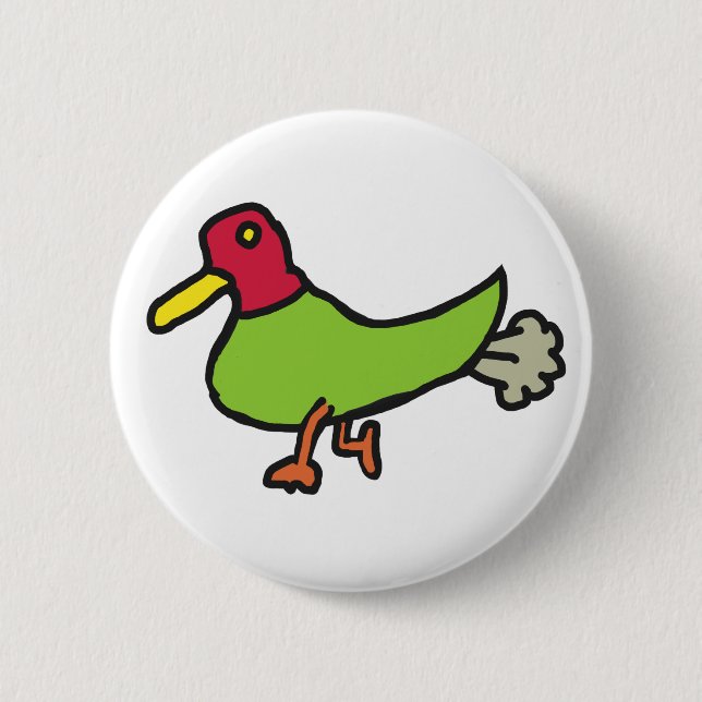 Funny Farting Duck 6 Cm Round Badge (Front)