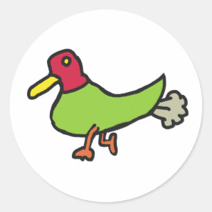 Funny Farting Duck Classic Round Sticker