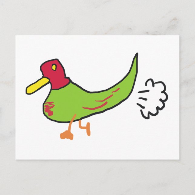 Funny Farting Duck Postcard (Front)
