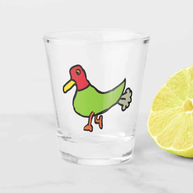 Funny Farting Duck Shot Glass (Front)