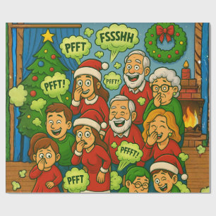 Funny Farting Family Christmas Wrapping Paper
