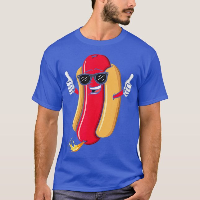 Funny Farting Hot Dog Graphic T-Shirt (Front)