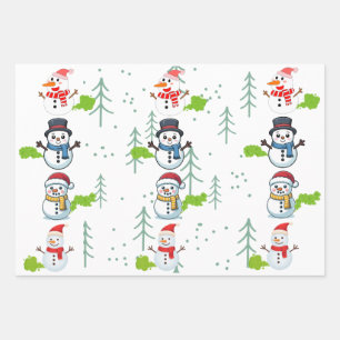Funny Farting Snowmen Christmas Wrapping Paper Sheet