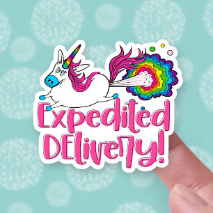 Funny Farting Unicorn Expedited Delivery Business