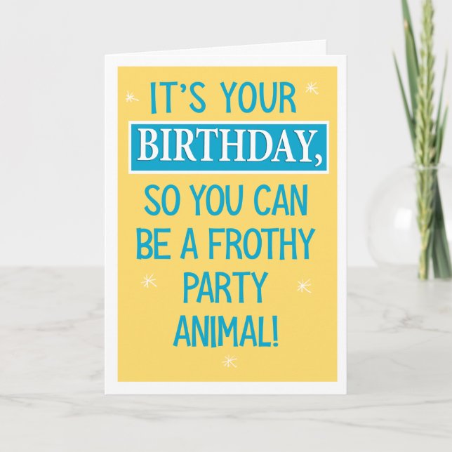 Funny Farty Sloth Birthday Card (Front)