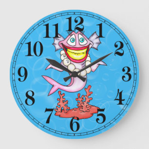Funny Fashion Diva Fish Wall Clock