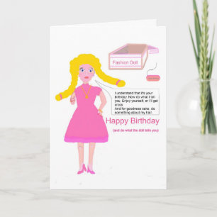 Funny fashion doll,Girls birthday card