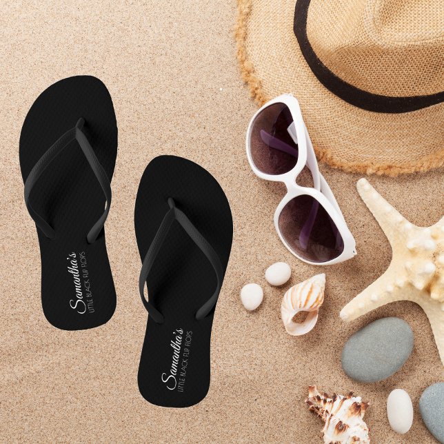 Funny Fashion Pun Little Black Flip Flops (Creator Uploaded)