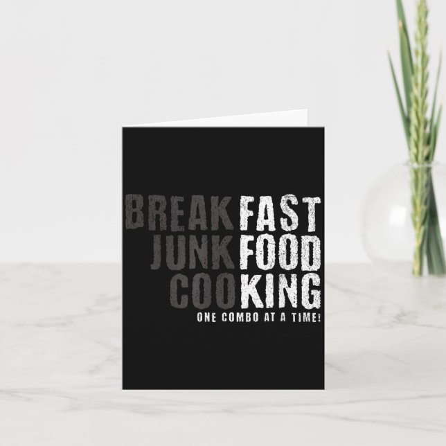 Funny Fast Food Lovers Gift For Foodie Fans And Ad Card (Front)