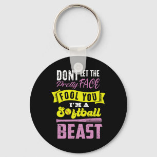Funny Fastpitch Girls Catcher Softll Game Gift Wom Key Ring