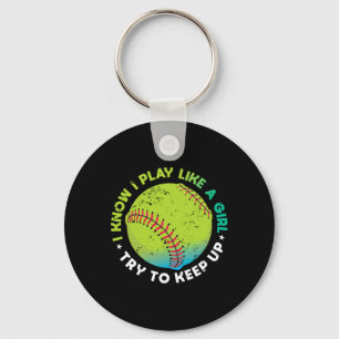 Funny Fastpitch Pitcher Softll Game Gift For Women Key Ring