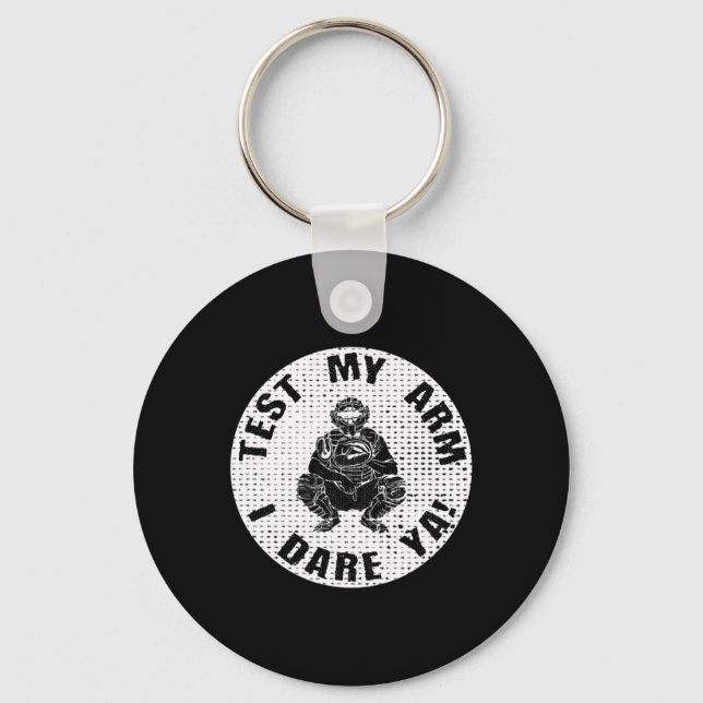 Funny Fastpitch Softll Catcher  Key Ring (Front)
