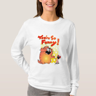 Funny Fat Cartoon Cat + Mouse   Fat Cartoon Cat T-Shirt