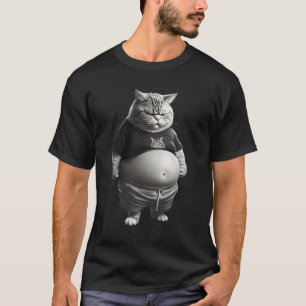 Funny Fat Cat Art Design Fat Kitten Cat Lover Lazy T-Shirt
