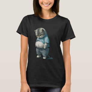 Funny Fat Cat Art Design Fat Kitten Cat Lover T-Shirt