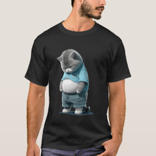 Funny Fat Cat Art Design Fat Kitten Cat Lover T-Shirt