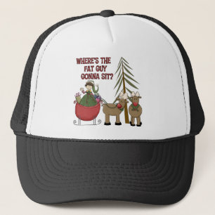 Funny Fat Guy Christmas Baseball Cap/Hat Trucker Hat