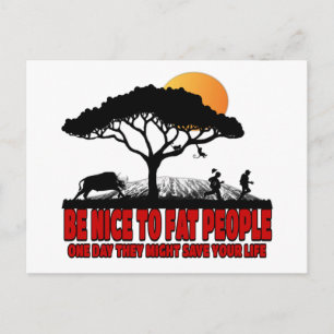 Funny fat joke postcard