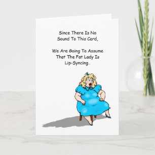 Funny Fat Lady Lip Sync Retirement Congratulations Card