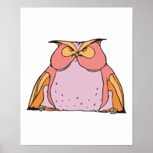 funny fat owl poster