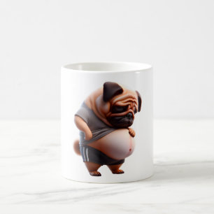 Funny Fat Pug Chonk Dog Chubby Pug Dog Lovers Coffee Mug