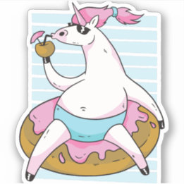 Funny Fat Unicorn Pool Party Chilling Inflatable
