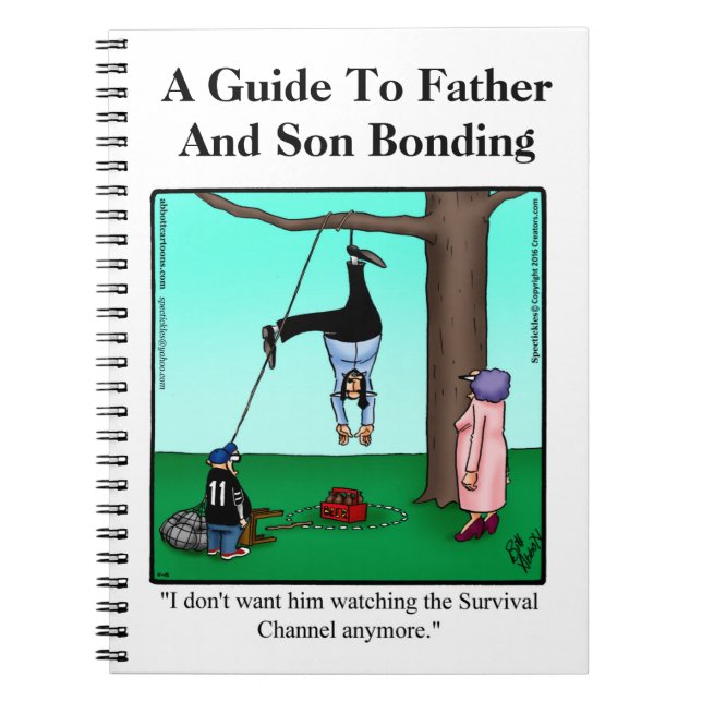 Funny Father And Son Bonding Humour Notebook (Front)