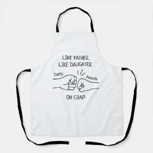 Funny Father Daughter Fist Bump Drawing Apron