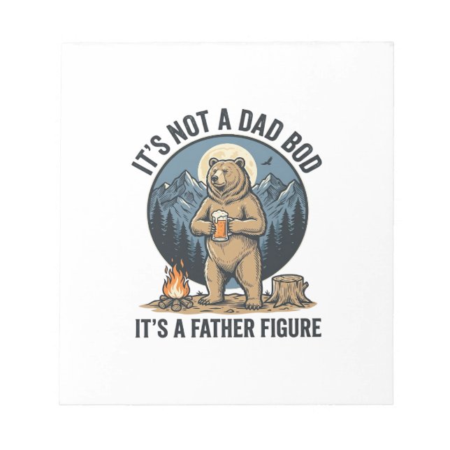 Funny Father Figure Bear Camping Vector Design_1 Notepad (Front)