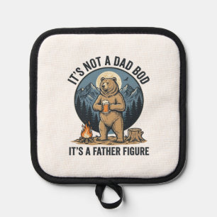 Funny Father Figure Bear Camping Vector Design_1 Pot Holder