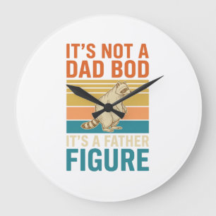 Funny Father Figure Racoon Vintage Shirt Design_1 Large Clock