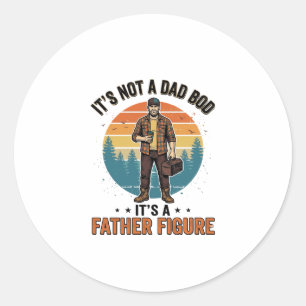 Funny Father Figure Vintage Dad Humor Shirt Design Classic Round Sticker