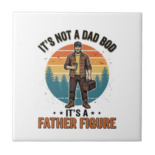 Funny Father Figure Vintage Dad Humour Shirt Desig Ceramic Tile