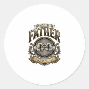 Funny Father Fist Bump Vintage Engraving Shirt Des Classic Round Sticker