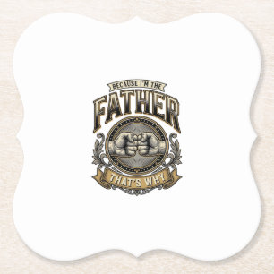 Funny Father Fist Bump Vintage Engraving Shirt Des Paper Coaster