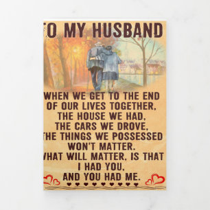 Funny Father Gift   To My Family Present Tri-Fold Announcement